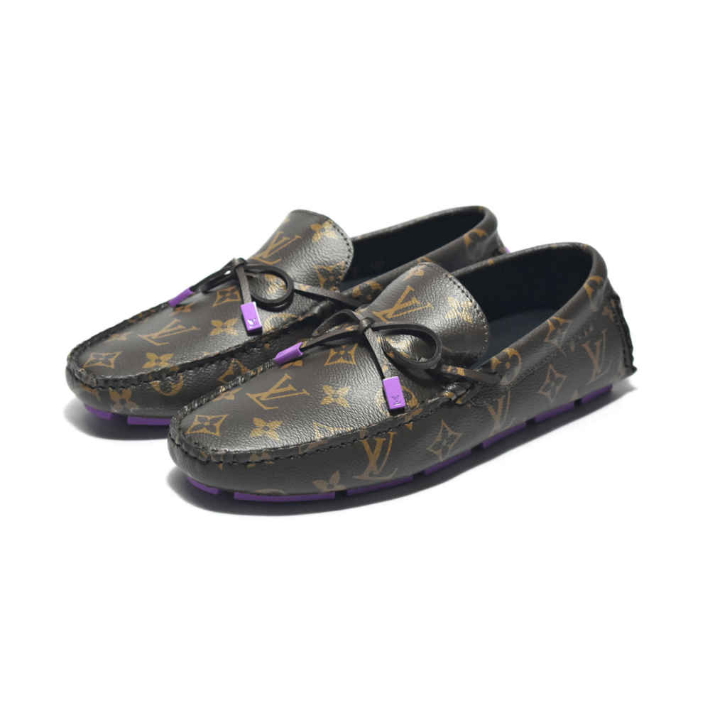 Louis Vuitton Brown Driver Moccasin Loafers-thumb-0