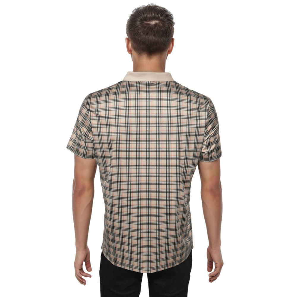 Burberry Brown Check Premium Quality T-shirt-1