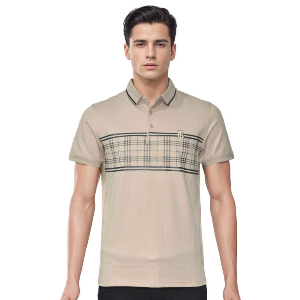 Burberry TB Embroidered Brown Premium Polo T-shirt-thumb-0