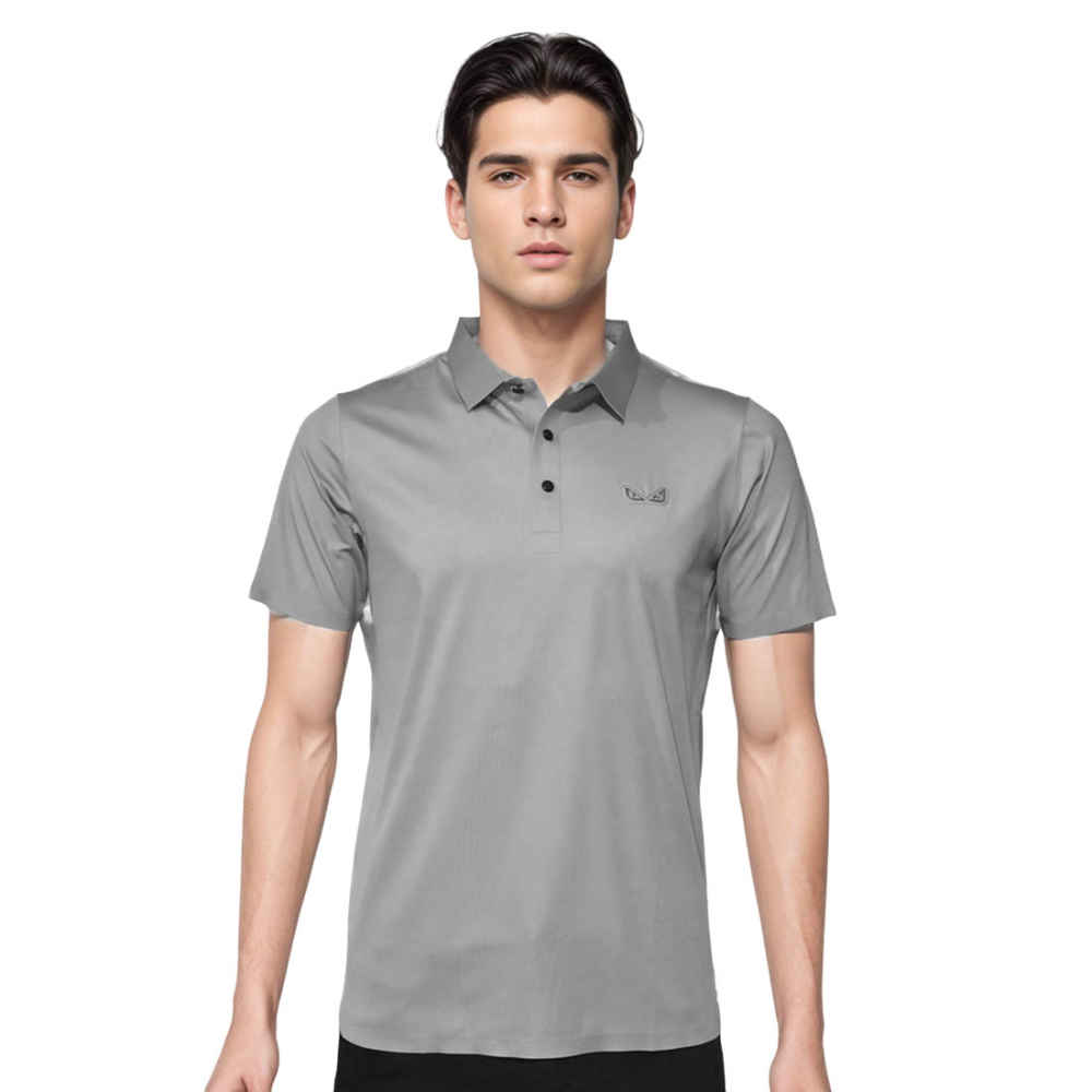 Fendi Grey Premium Quality Polo Tees-thumb-0
