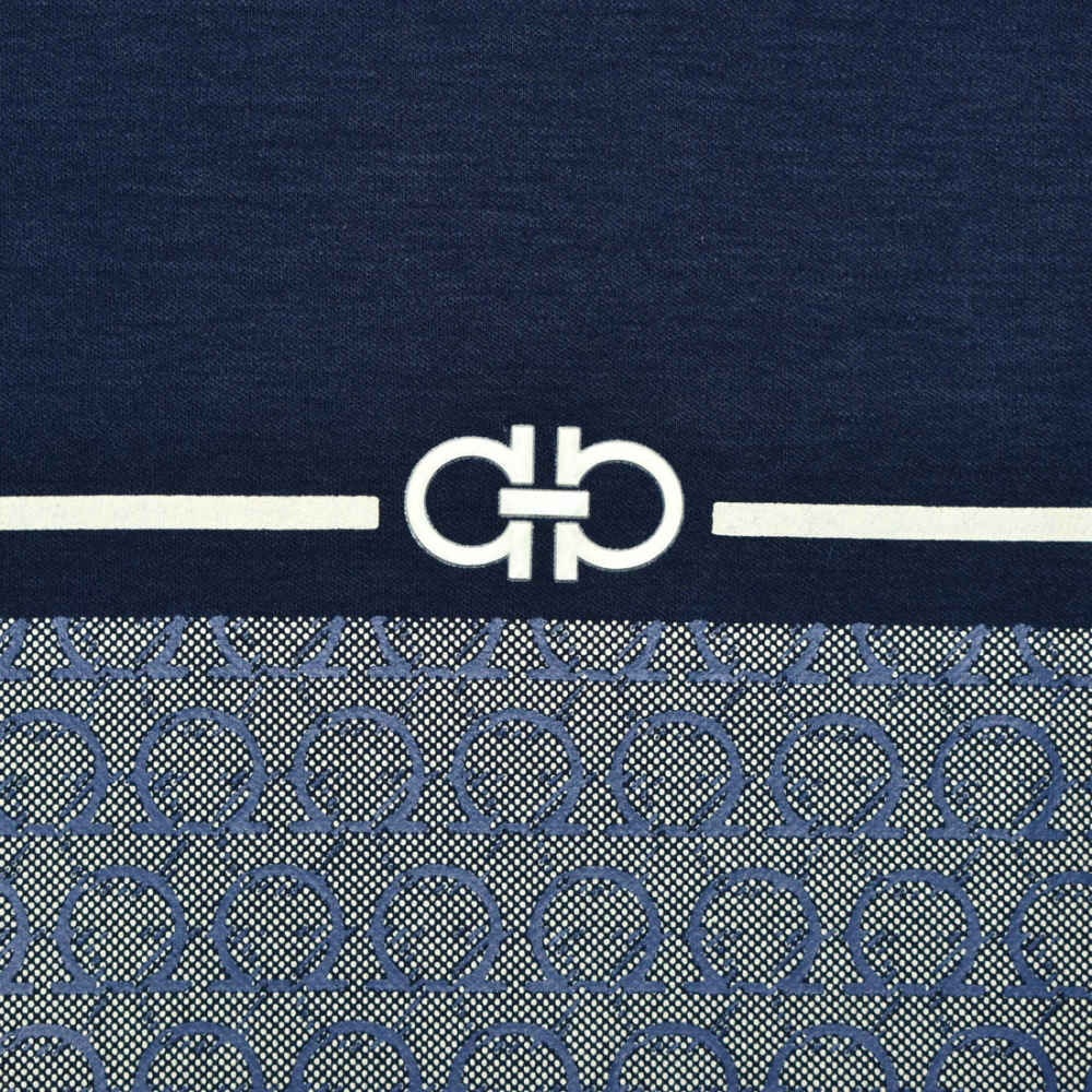 Salvatore Ferragamo Navy Blue Premium Luxury Polo T-shirt-thumb-3