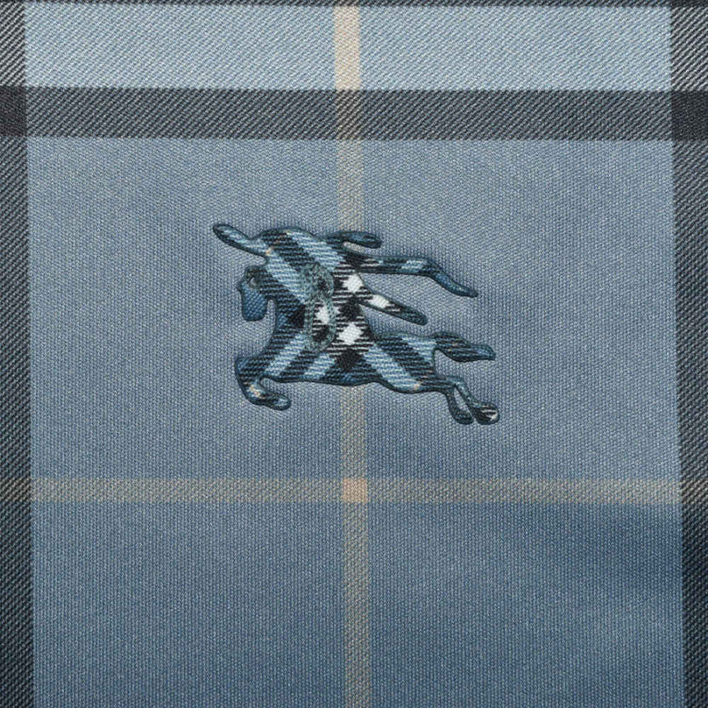 Burberry Blue Embroidered Logo Premium Polo T-shirt-thumb-3