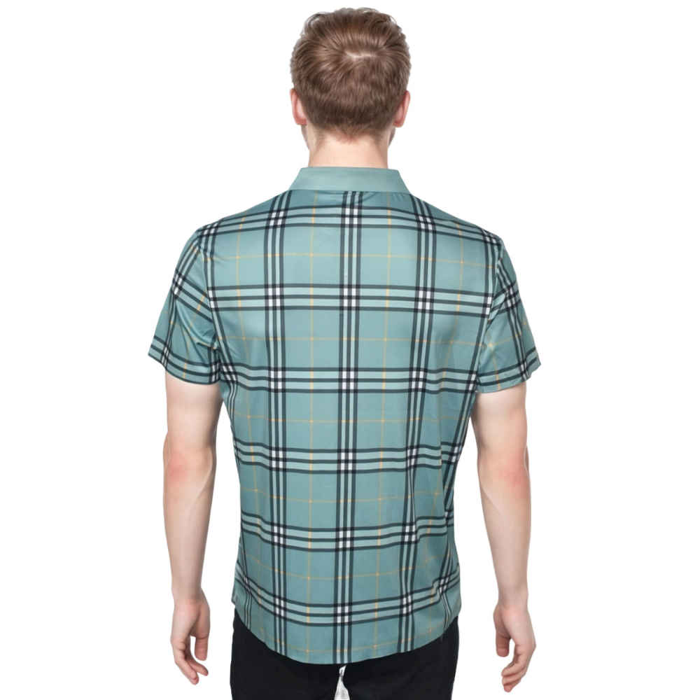 Burberry Green Embroidered Logo Premium Polo T-shirt-thumb-1