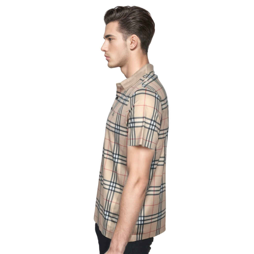 Burberry Brown Embroidered Logo Premium Polo T-shirt-thumb-2