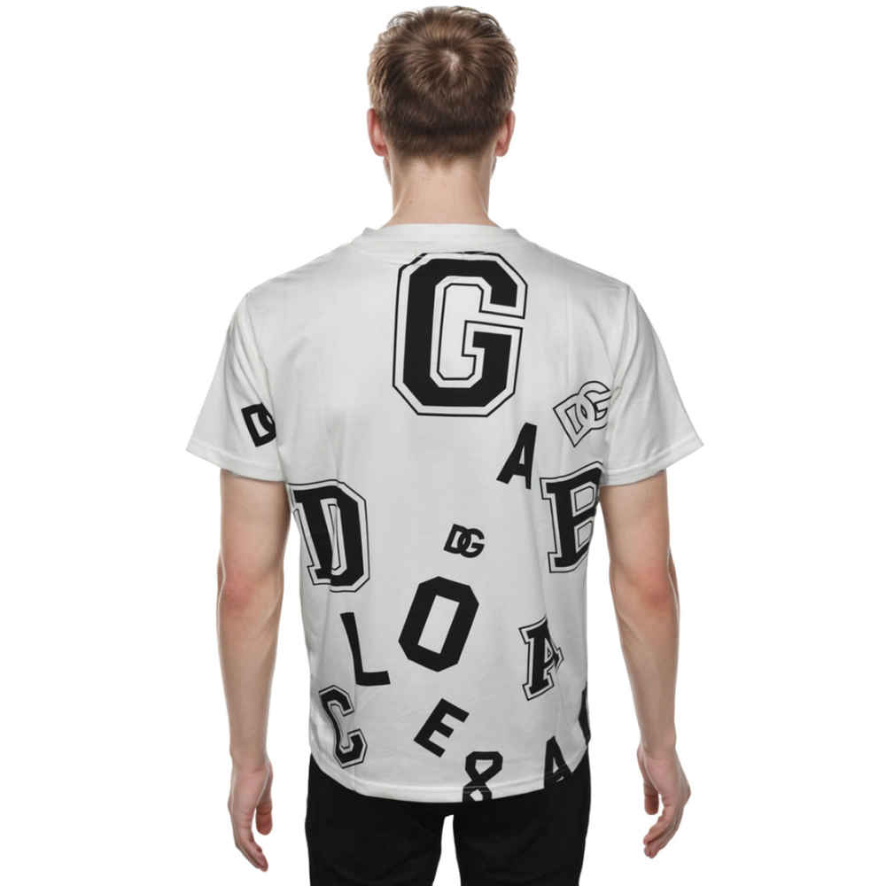 Dolce & Gabbana White Logo Print Premium Quality Tees-thumb-1