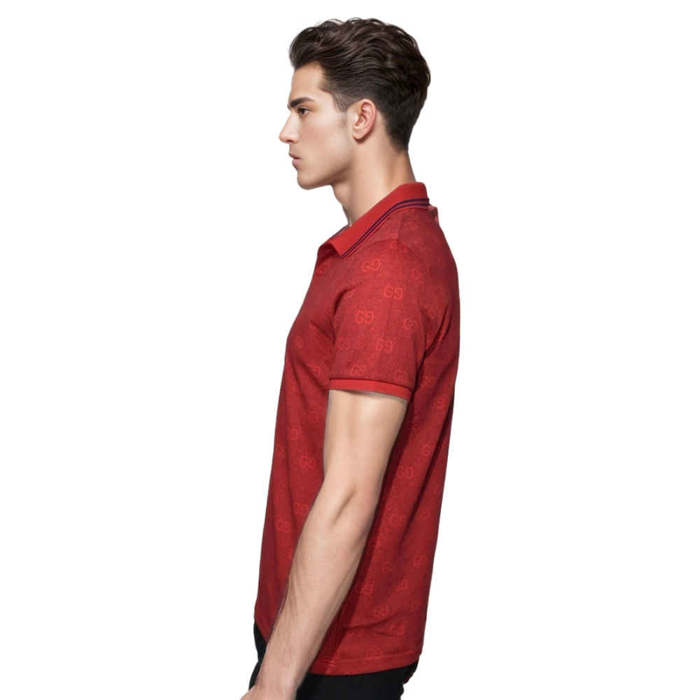 Gucci Red Premium Quality Polo Tees-2