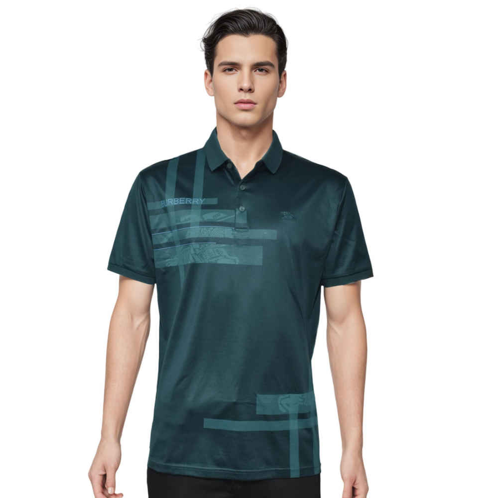 Burberry Green Premium Quality Polo Tees-thumb-0