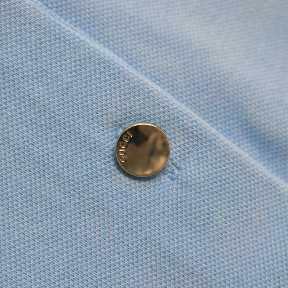 Gucci Sky Blue Premium Quality Polo Men's T-shirt-thumb-4