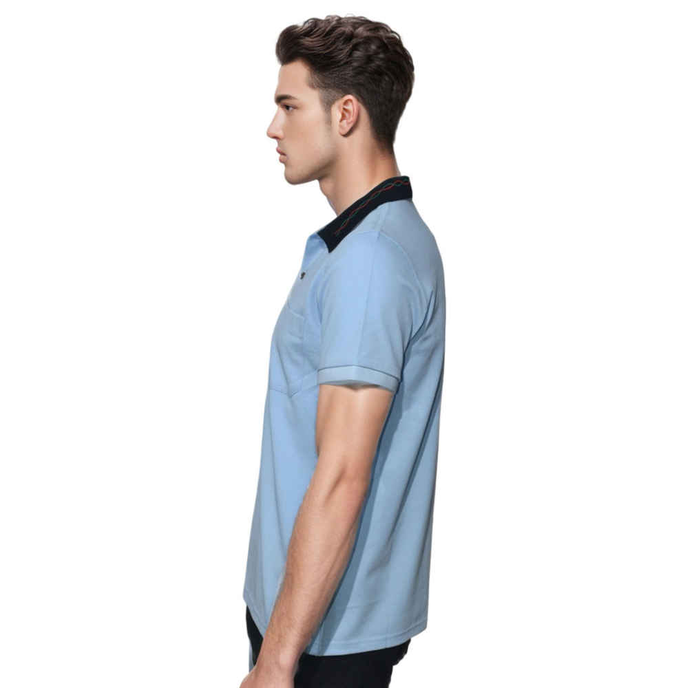 Gucci Sky Blue Premium Quality Polo Men's T-shirt-thumb-2