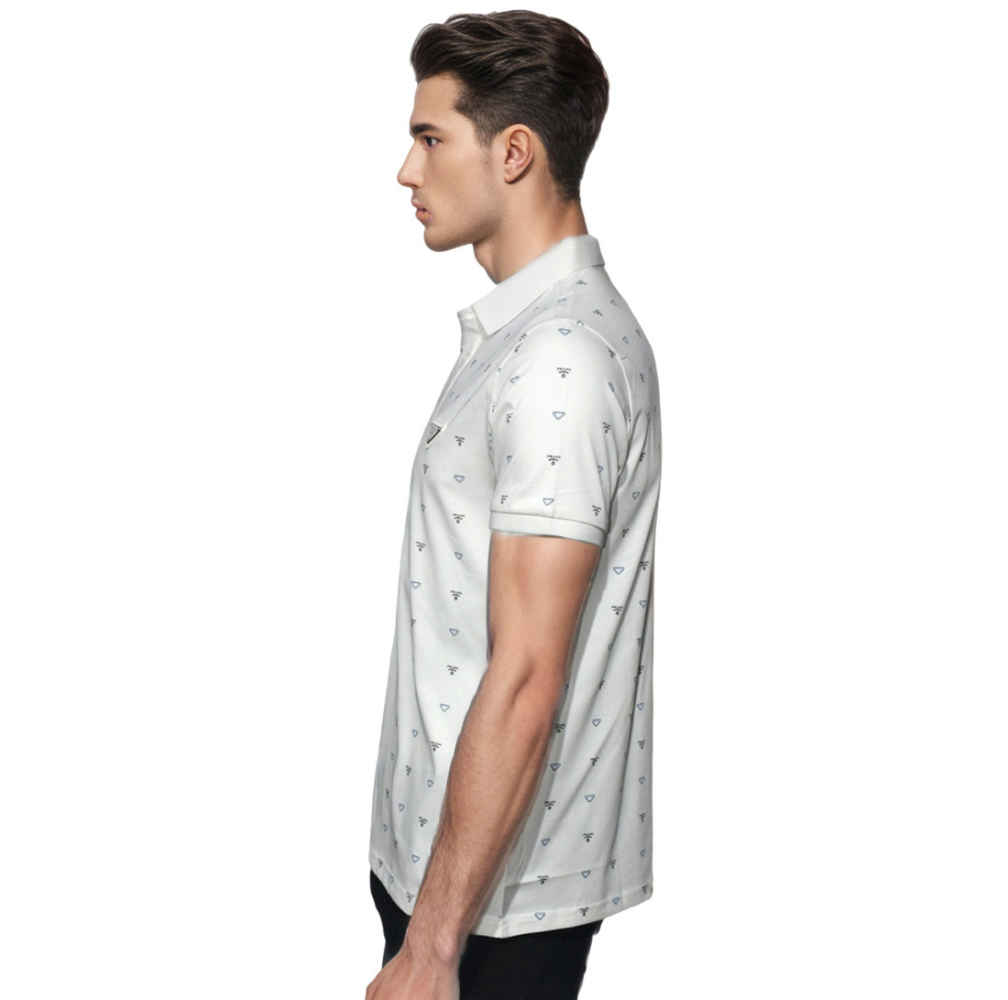 Prada White Premium Quality Polo Tees-thumb-2