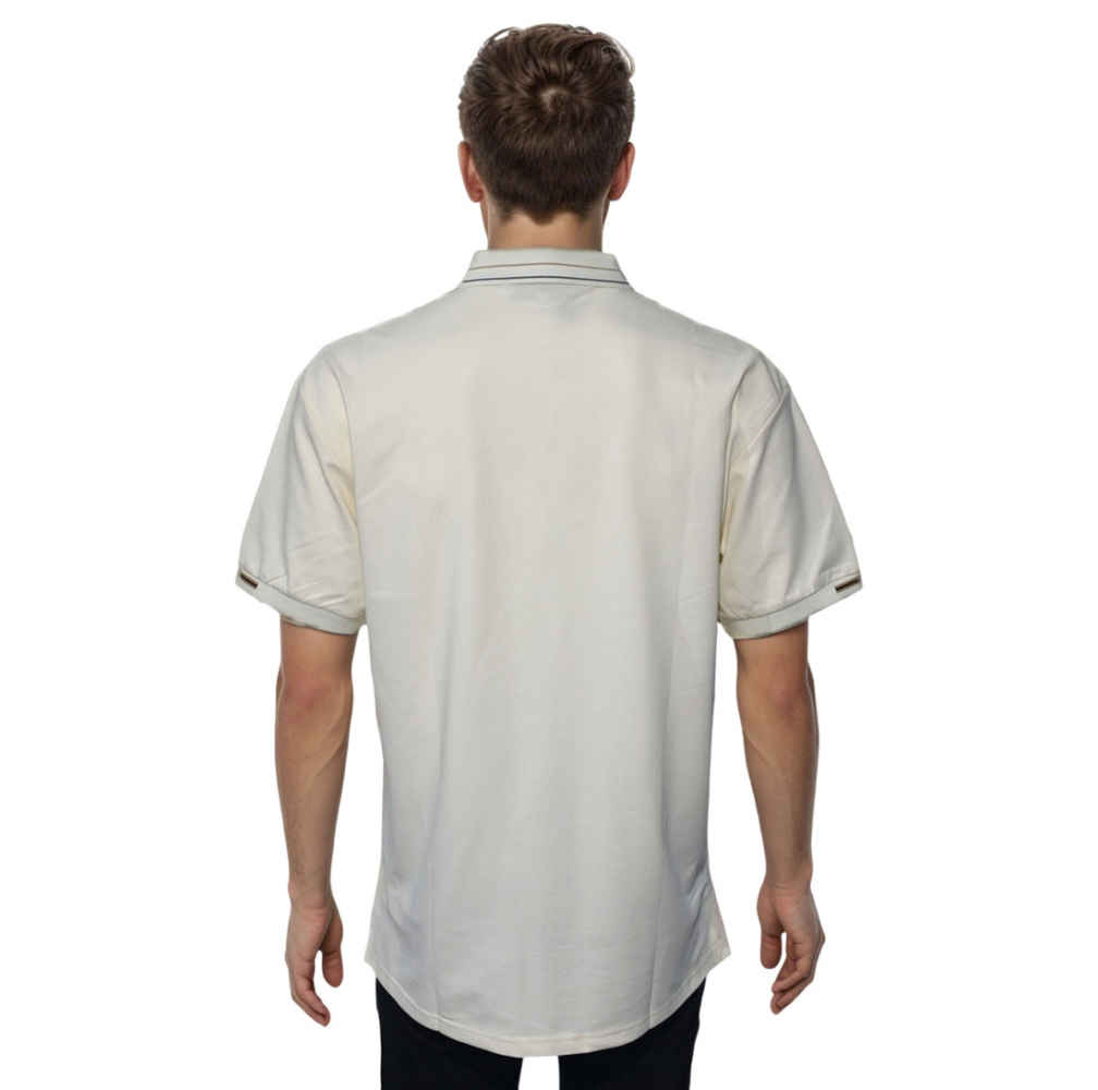 Gucci Cream Monogram Print Premium Polo T-shirts-thumb-1