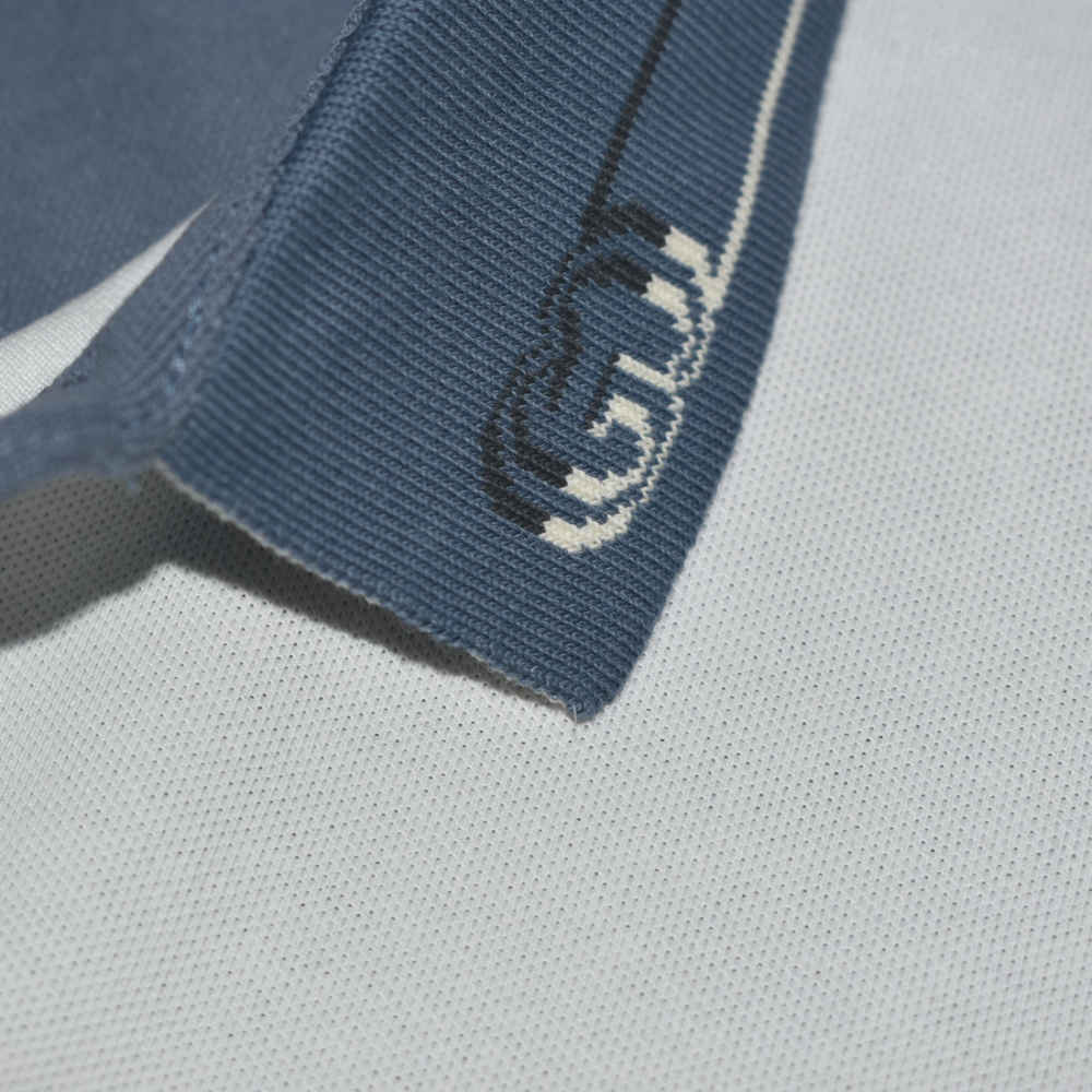 Gucci Blue Monogram Print Premium Polo T-shirts-thumb-4