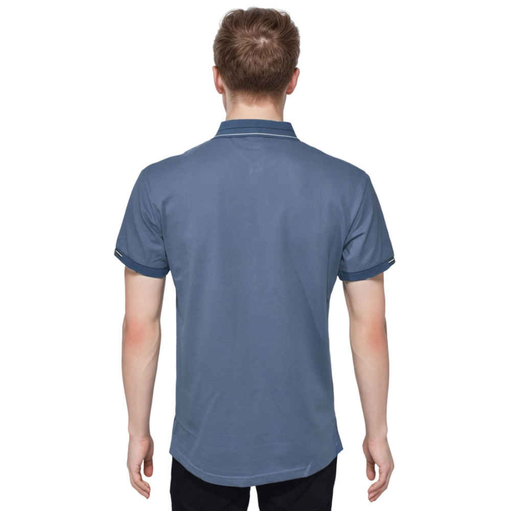 Gucci Blue Monogram Print Premium Polo T-shirts-thumb-1