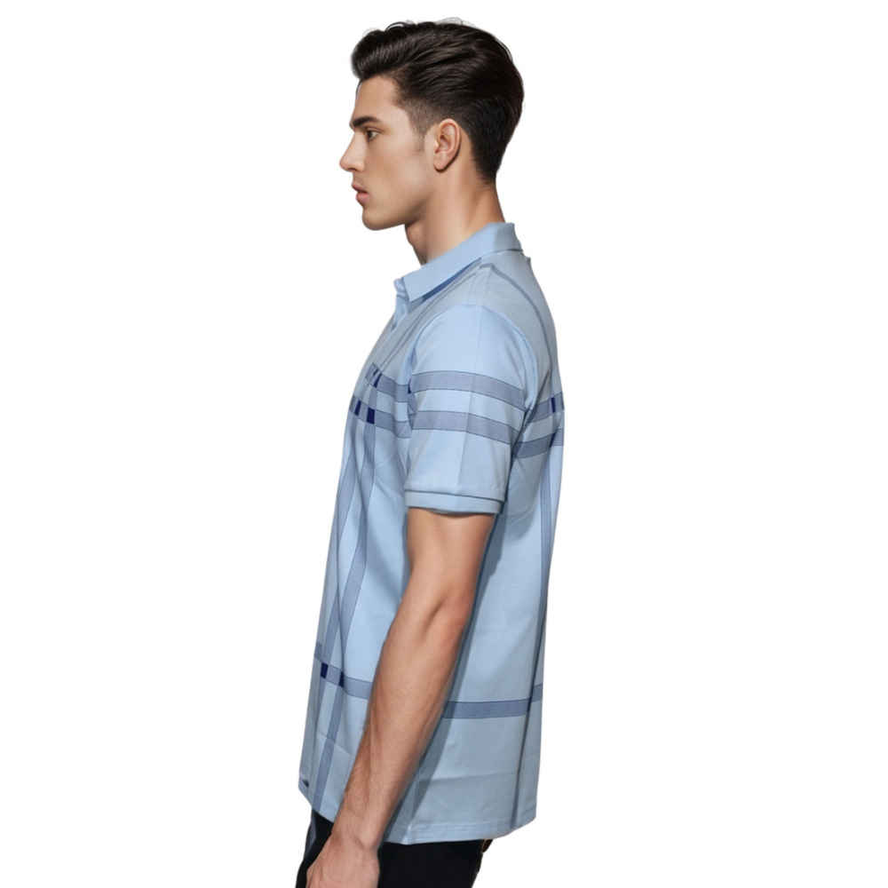 Burberry Sky Blue Premium Quality Polo Tees-thumb-2