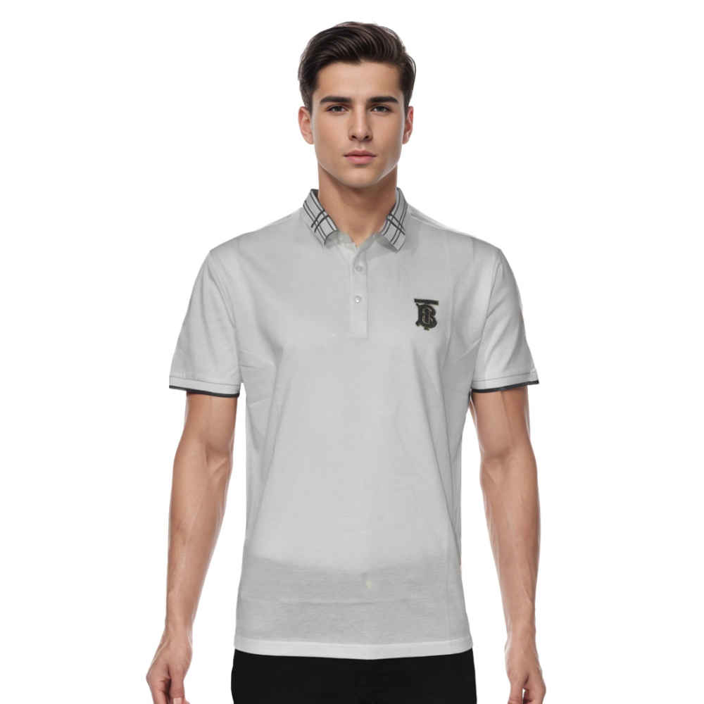 Burberry White Premium Quality Polo Tees-0