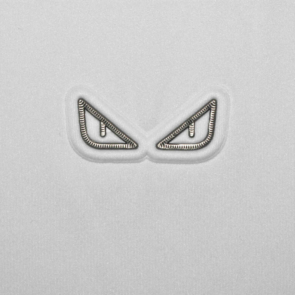 Fendi Embossed logo White Premium Polo T-shirt-thumb-3