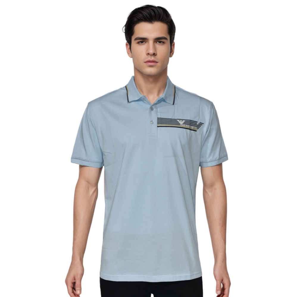 Emporio Armani logo Print Blue Premium T-shirt-thumb-0