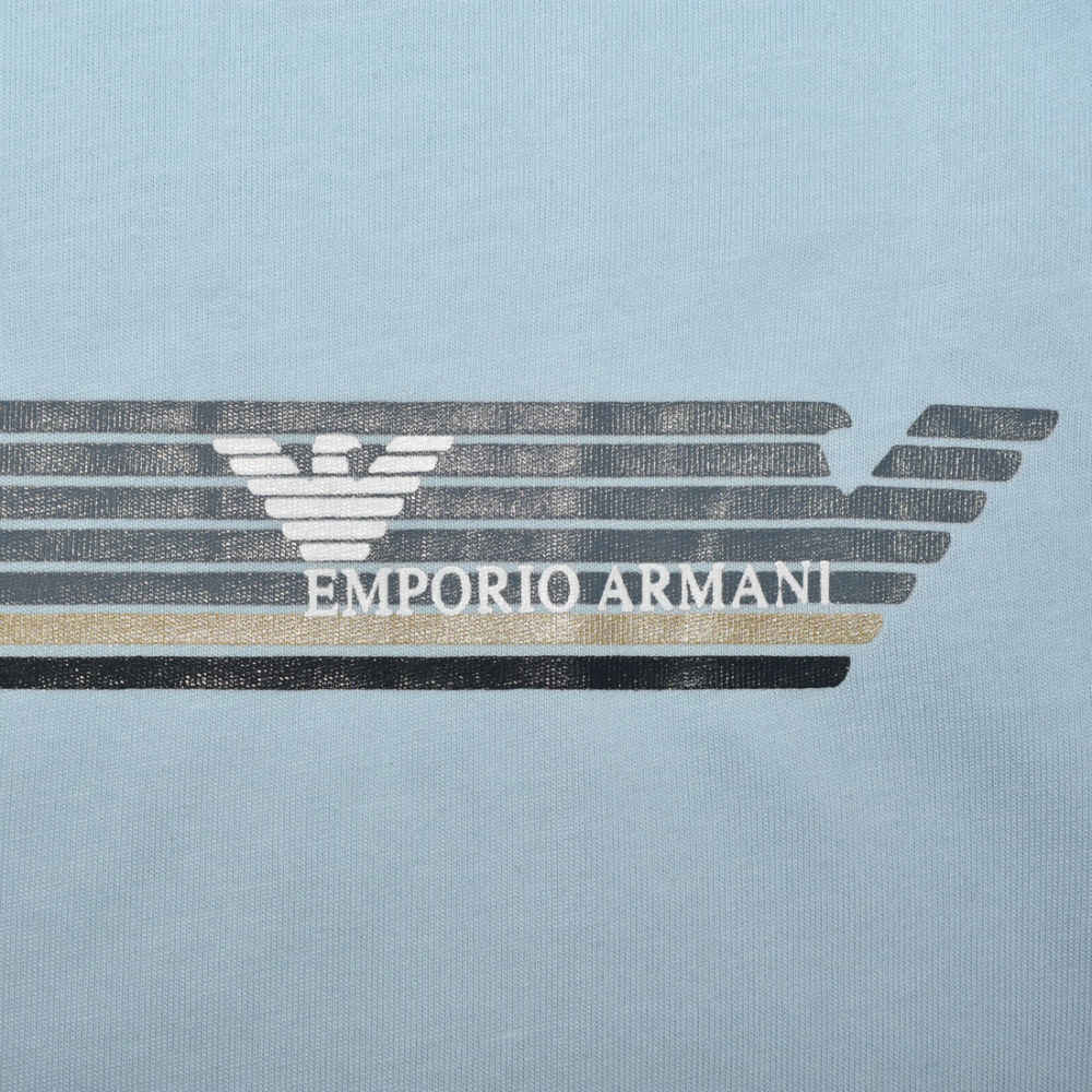 Emporio Armani logo Print Blue Premium T-shirt-thumb-3