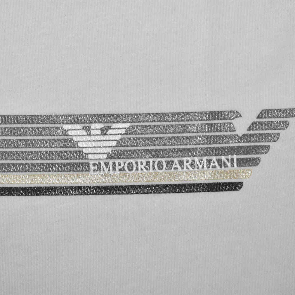 Emporio Armani logo Print White Premium T-shirt-thumb-3