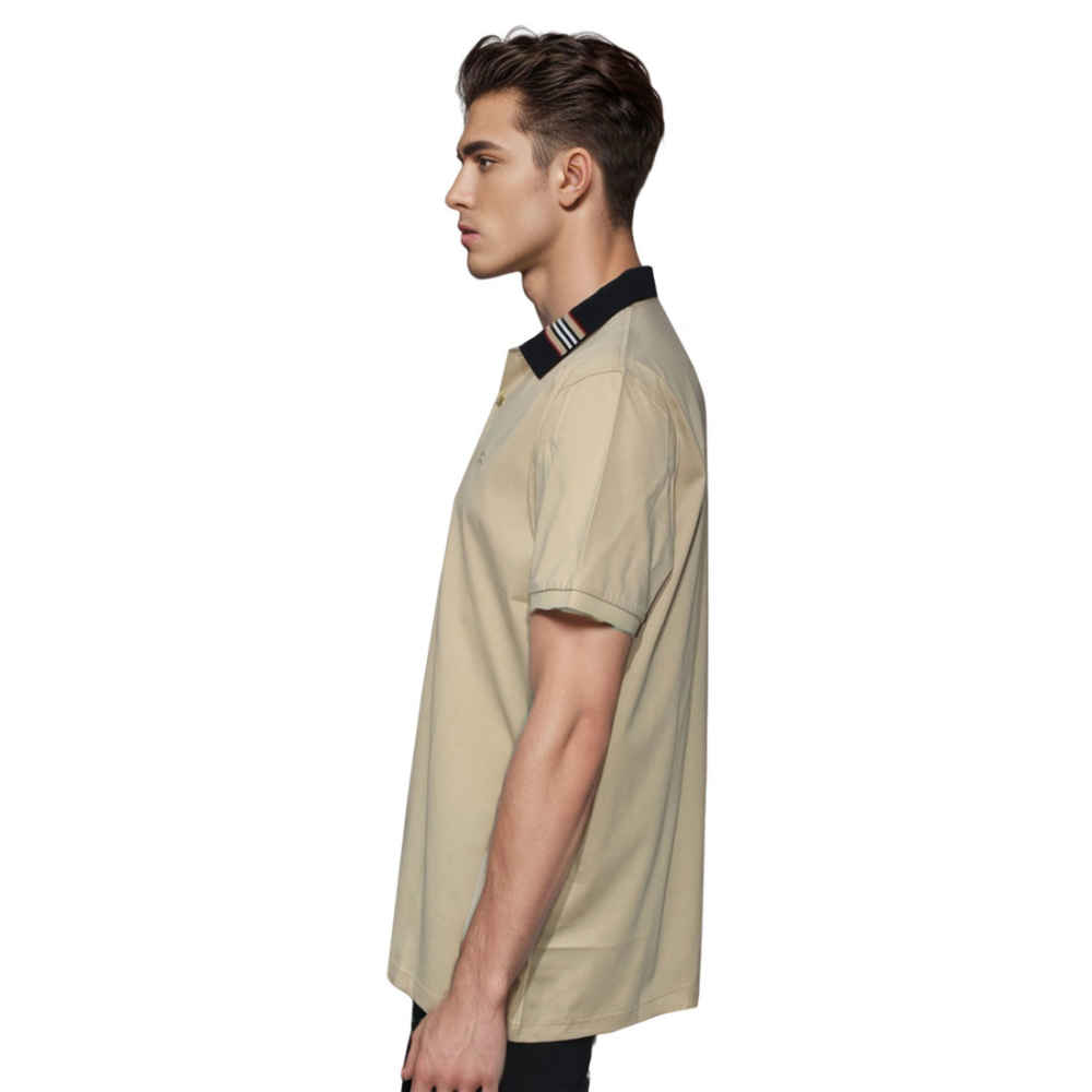 Burberry Embroidered logo Brown Premium T-shirt-2