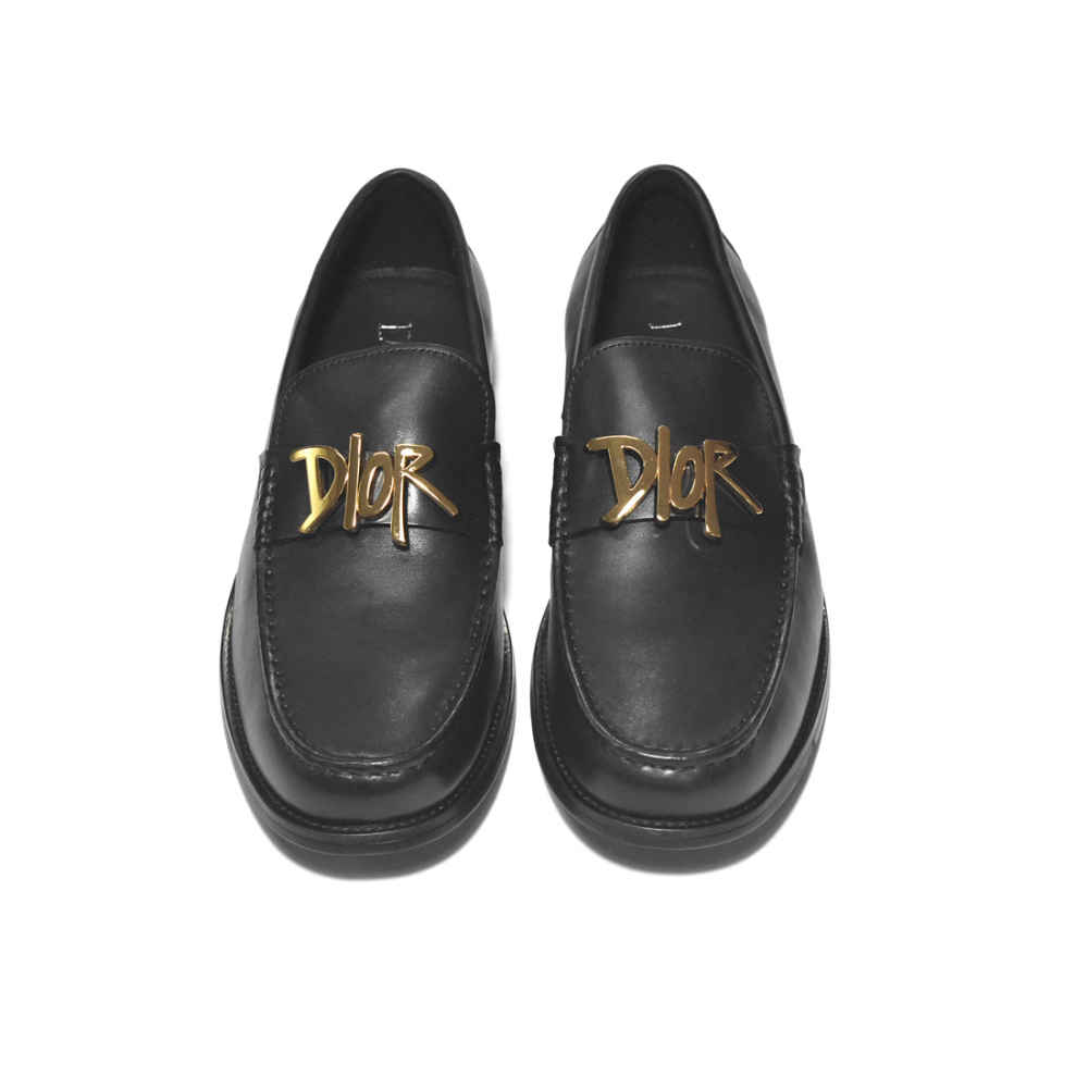 Dior Black & Golden Premium Quality Loafers-3