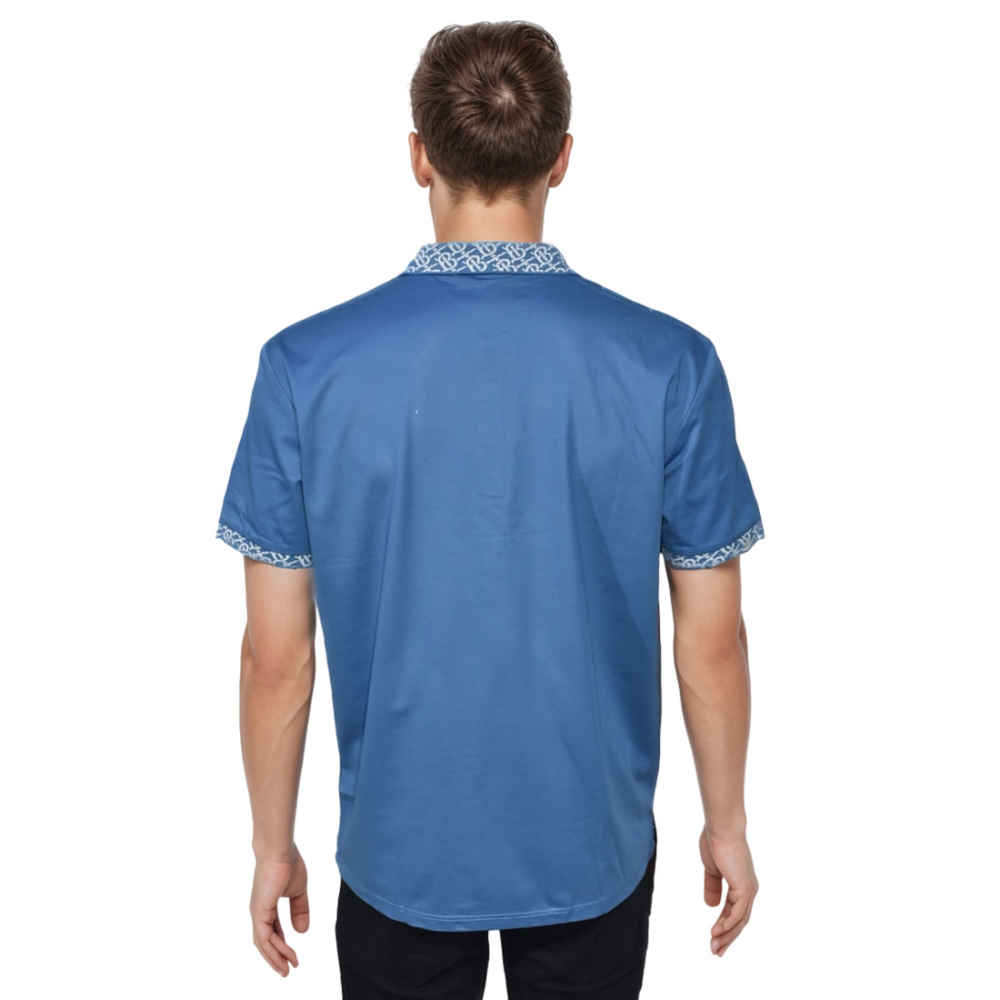 Burberry Blue Premium Quality Polo Cotton T-shirt-thumb-1