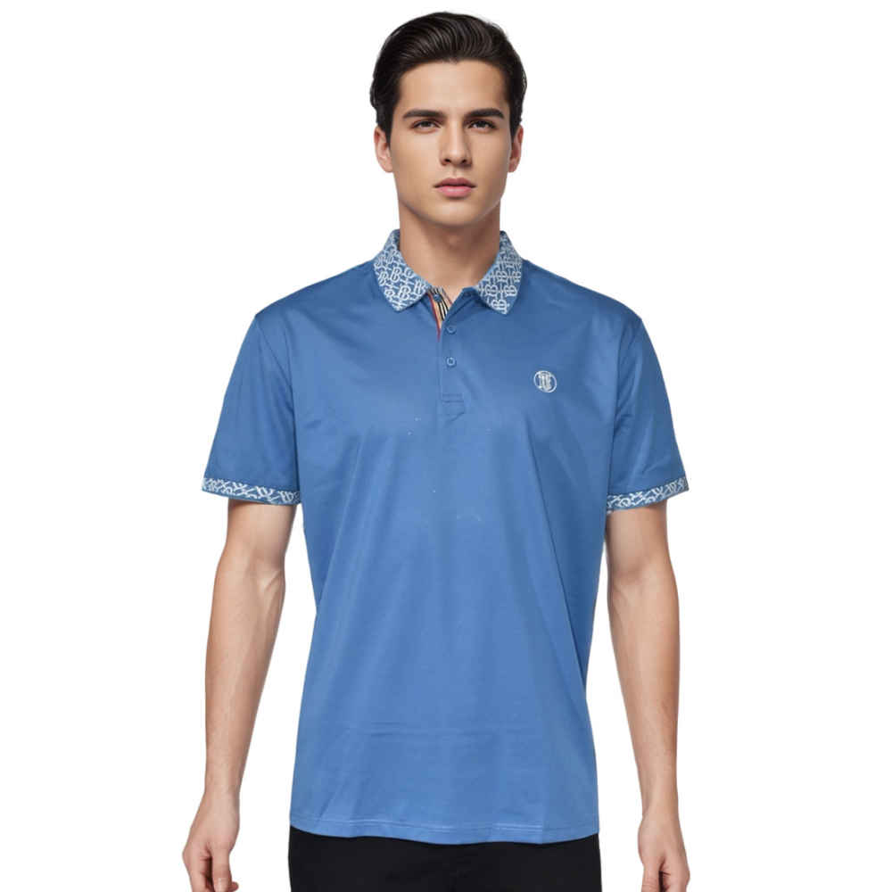 Burberry Blue Premium Quality Polo Cotton T-shirt-thumb-0