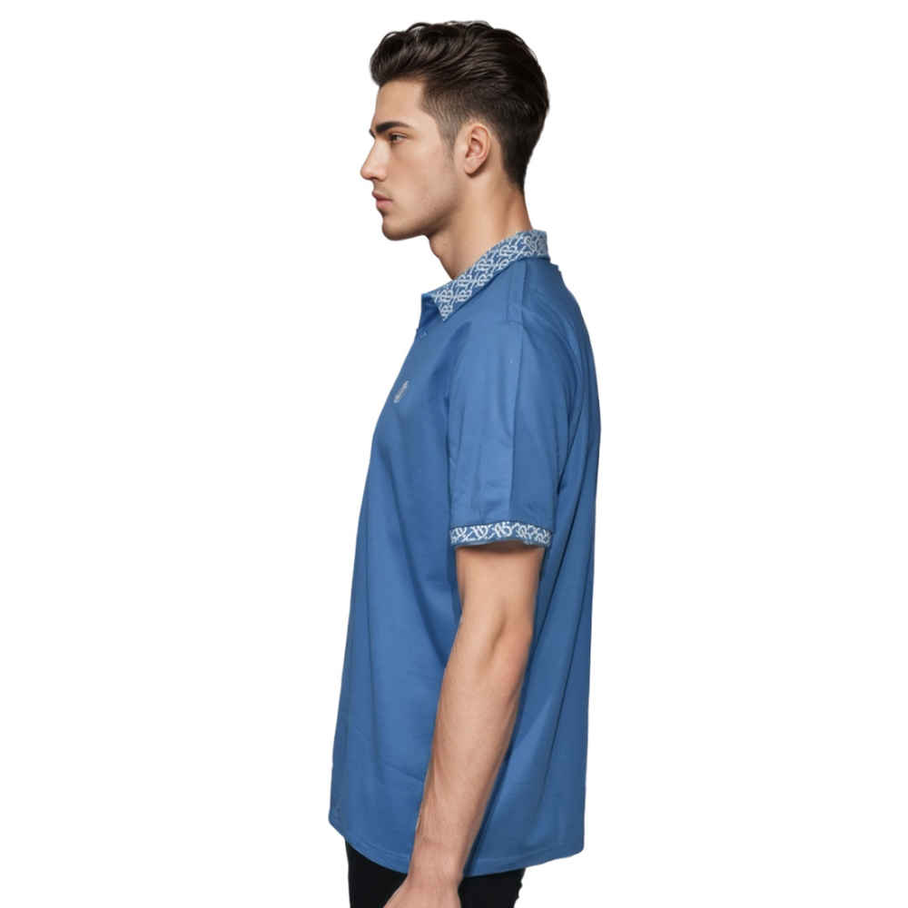 Burberry Blue Premium Quality Polo Cotton T-shirt-thumb-2