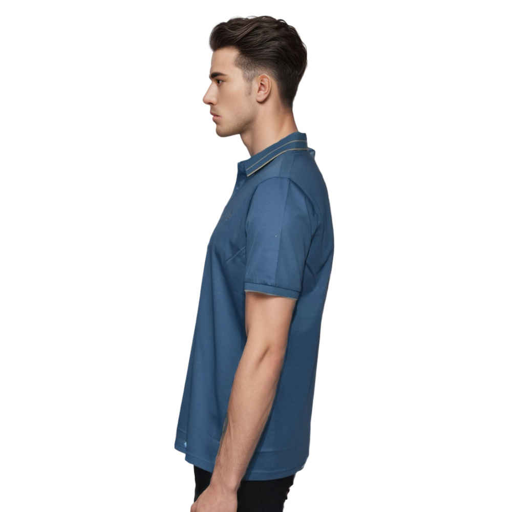 Burberry Blue Premium Luxury Polo T-shirt-thumb-2