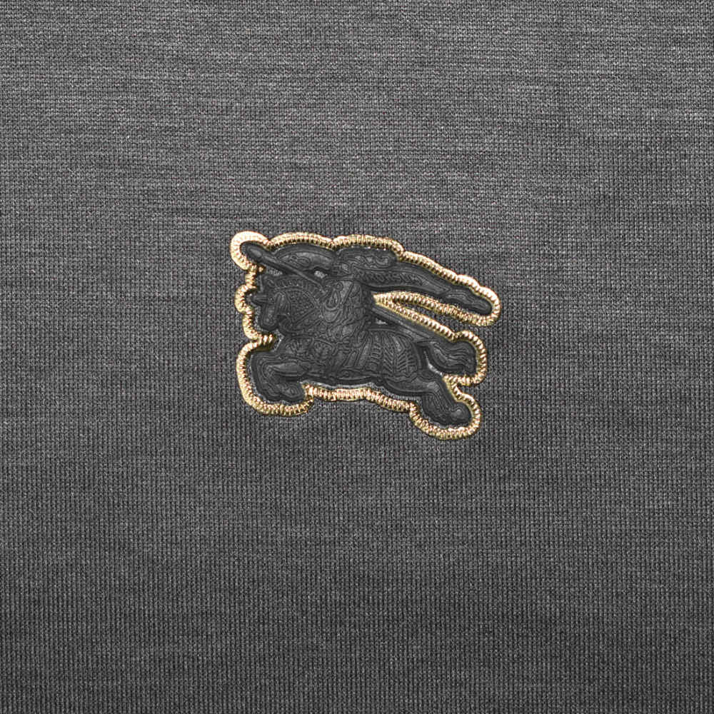 Burberry Grey Premium Luxury Polo T-shirt-3