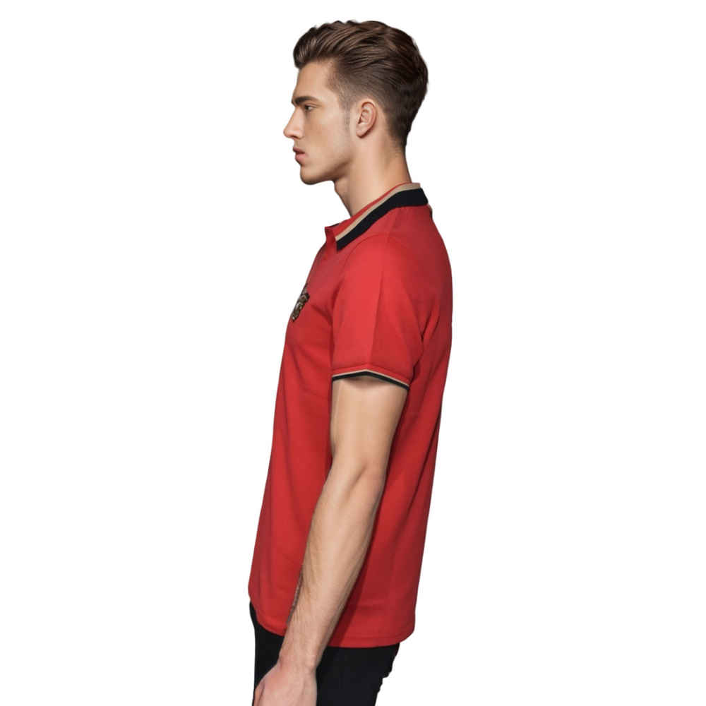 Burberry Red Premium Quality Polo Tees-2