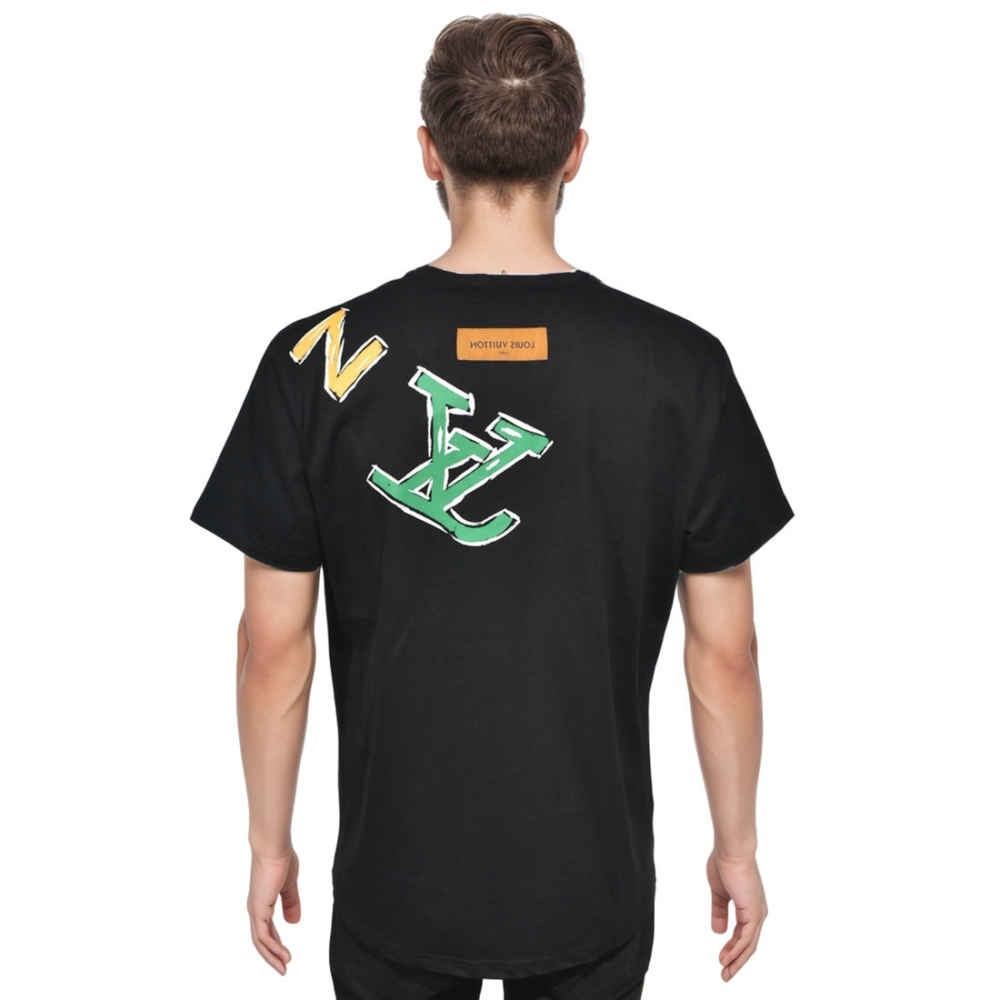 Louis Vuitton Print Black Monogram Premium T-shirt-1
