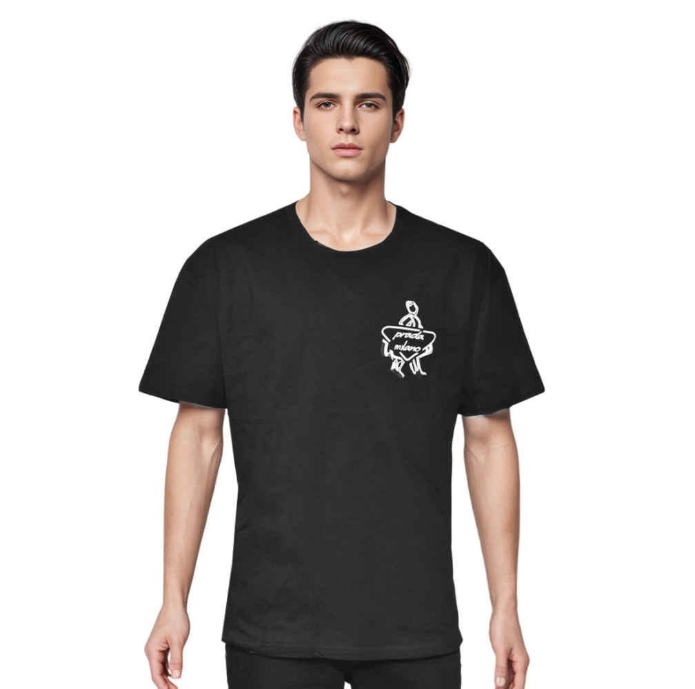 Prada Black Premium Quality T-shirt-thumb-0