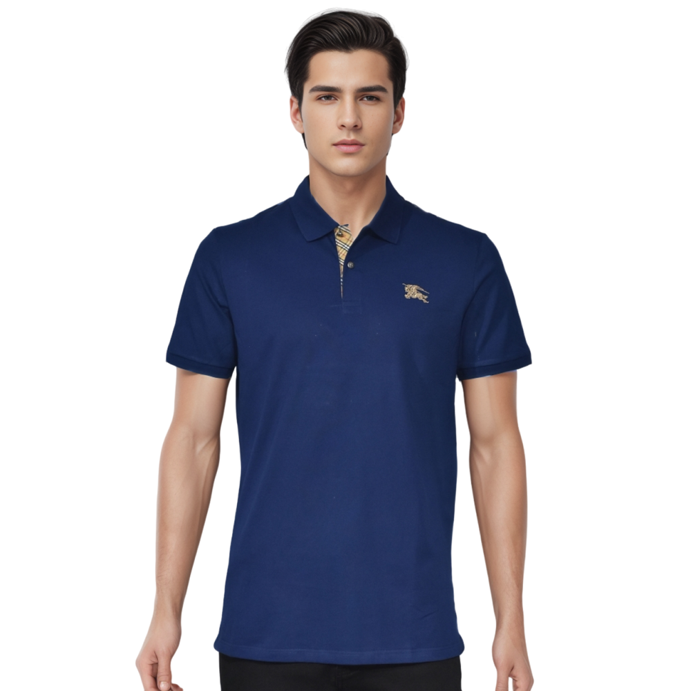 Burberry Embroidered logo Blue Premium Luxury T-shirt-thumb-0