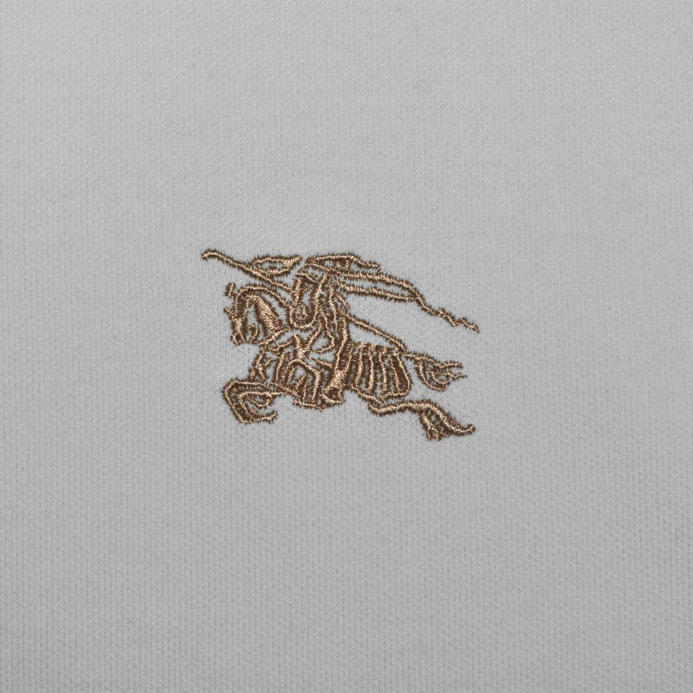 Burberry Embroidered logo White Polo T-shirt-3