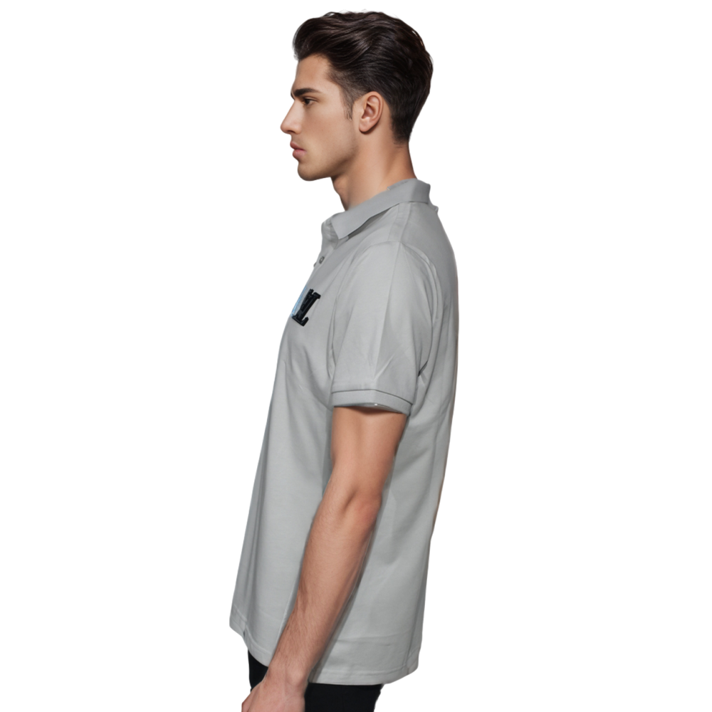 Louis Vuitton Monogram Embroidered Grey Premium T-shirt-thumb-2