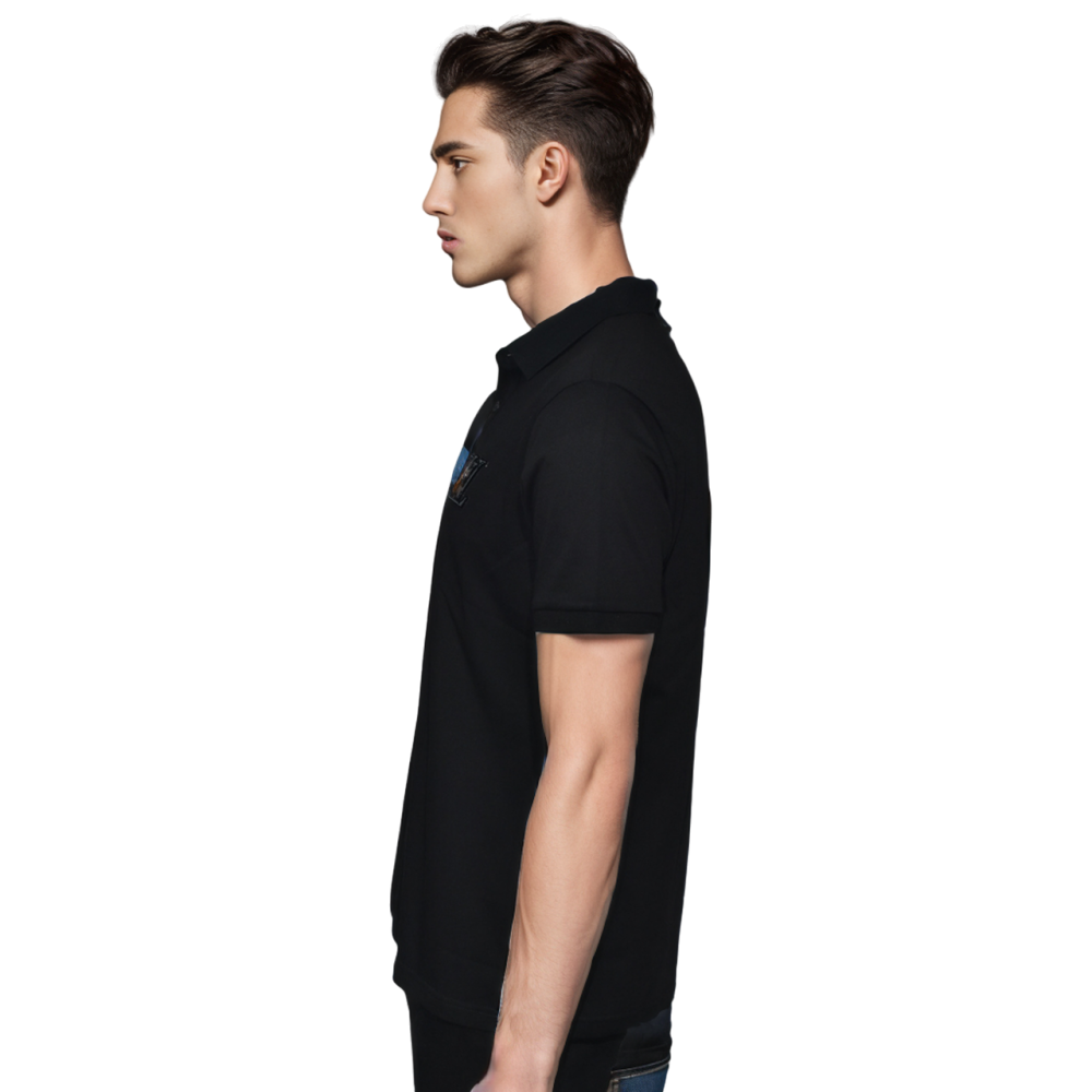 Louis Vuitton Embossed Black Logo Premium Polo T-shirt-2