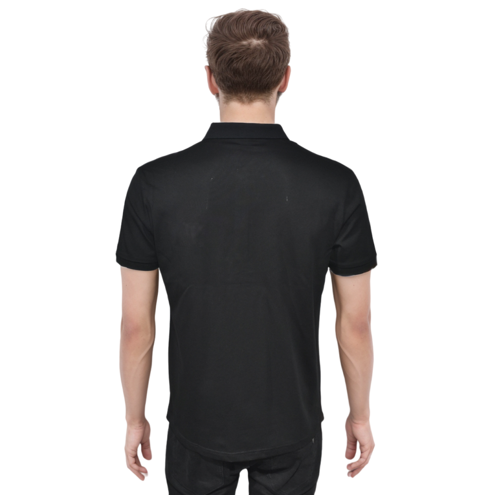 Louis Vuitton Embossed Black Logo Premium Polo T-shirt-1