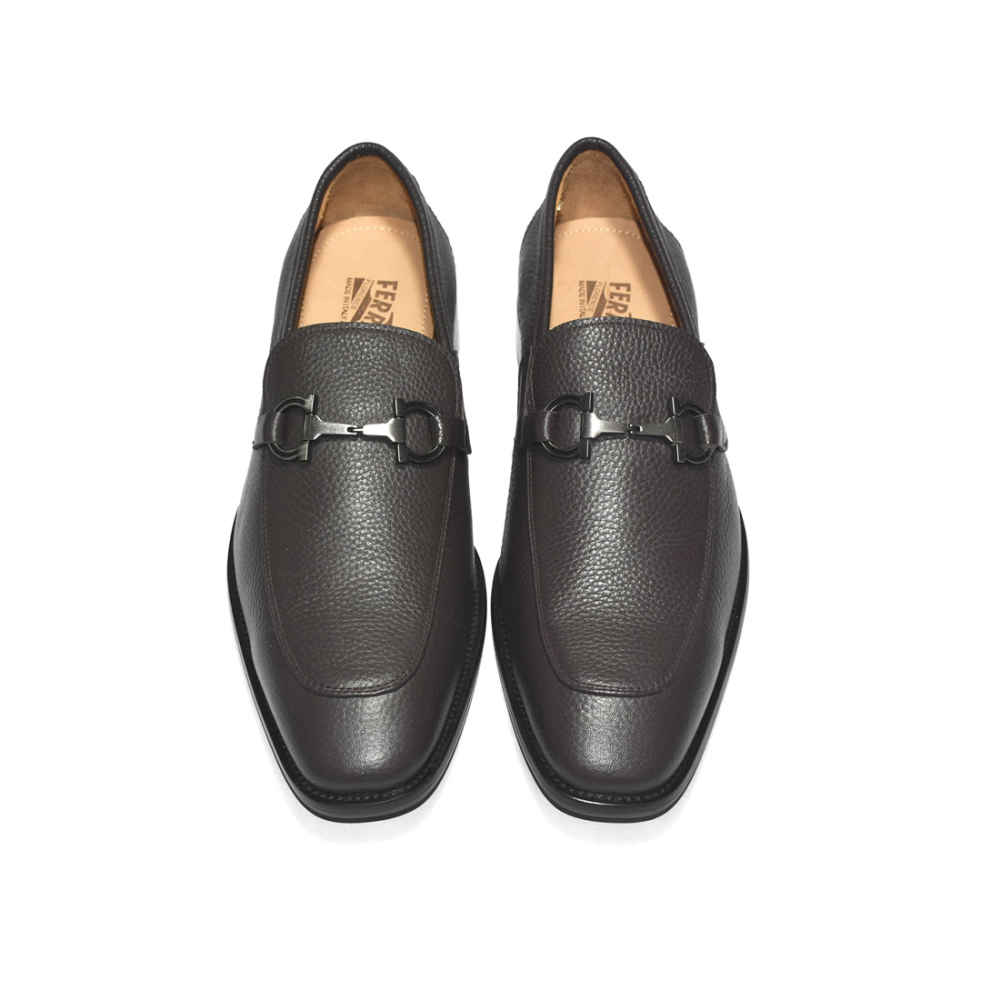 Salvatore Ferragamo Brown Premium Quality Loafers-thumb-3