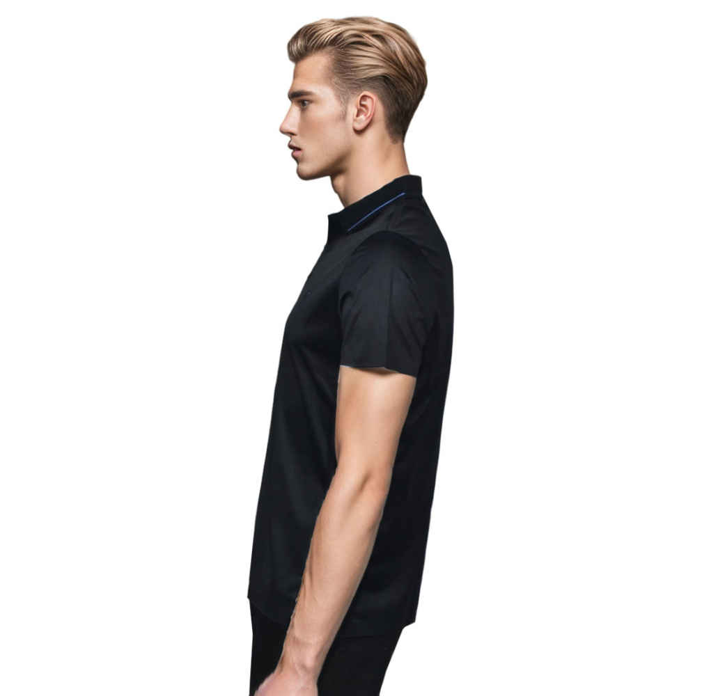 Celine Embossed logo Black Premium Polo T-shirt-thumb-2