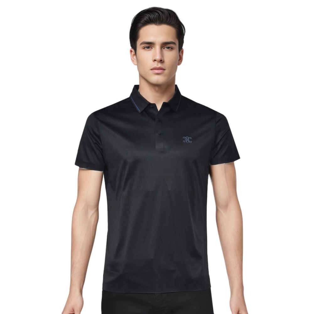 Celine Embossed logo Black Premium Polo T-shirt-thumb-0