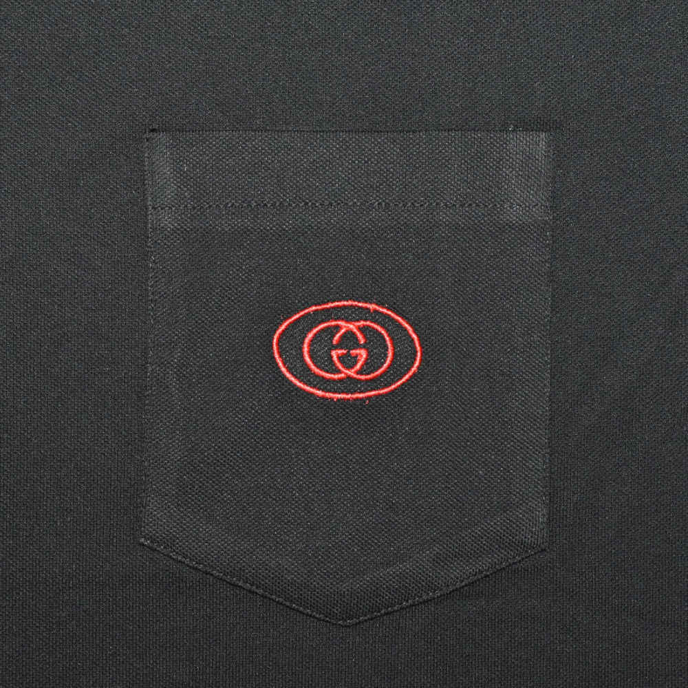 Gucci Embroidered Black Premium Polo T-shirt-3
