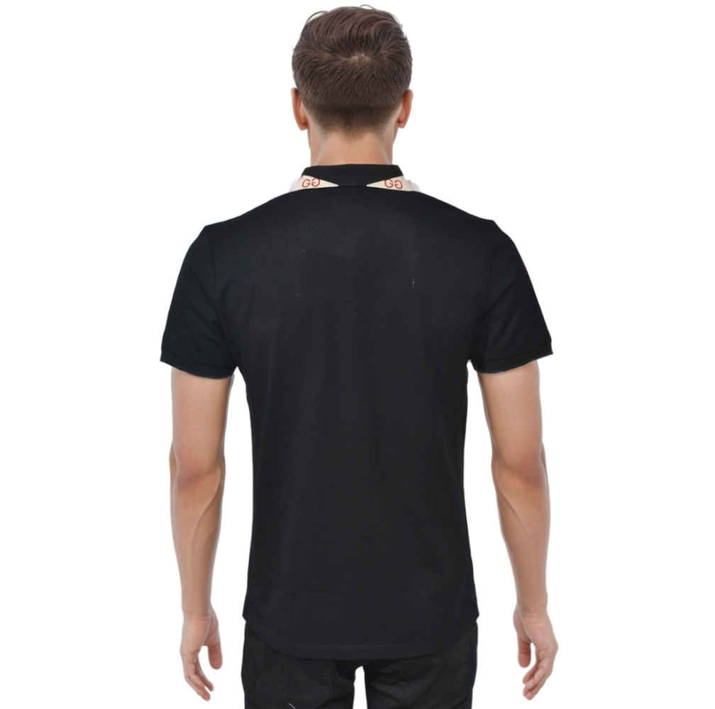 Gucci Embroidered Black Premium Polo T-shirt-1
