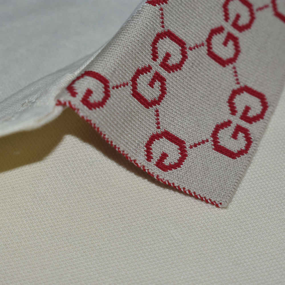 Gucci Embroidered Cream Premium Polo T-shirt-4