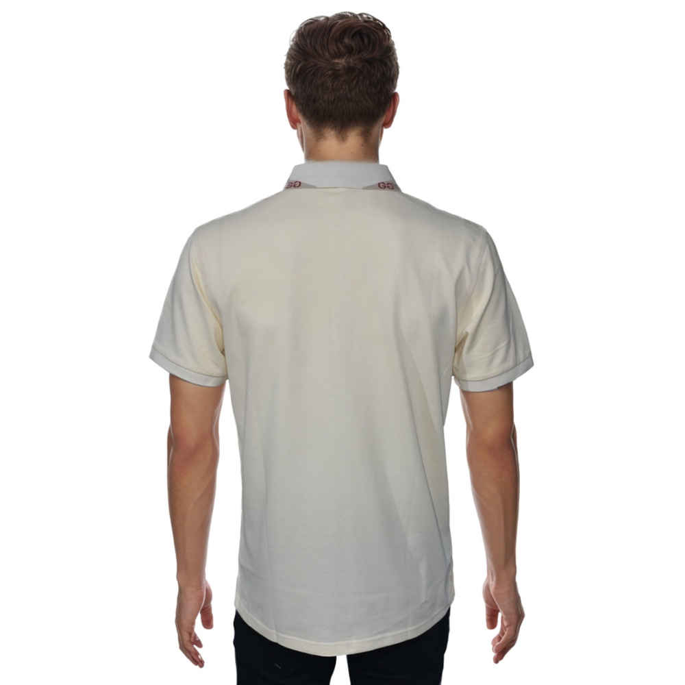 Gucci Embroidered Cream Premium Polo T-shirt-1