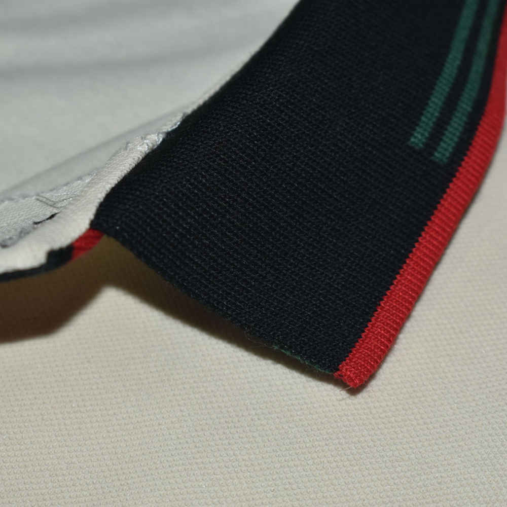 Gucci Embroidered logo Cream Cotton Polo T-shirt-thumb-4