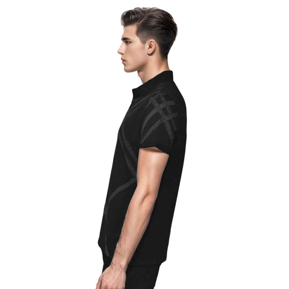 Burberry Printed Black Premium Luxury Polo T-shirt-2