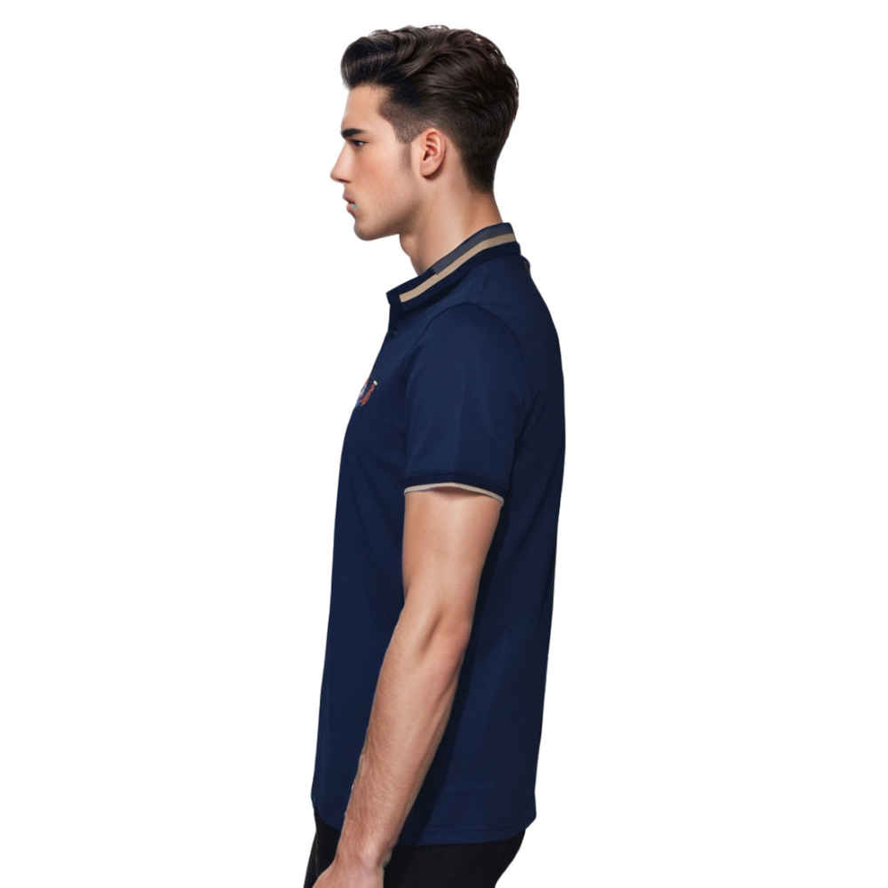 Burberry TB Embroidered Blue Premium Luxury T-shirt-thumb-2
