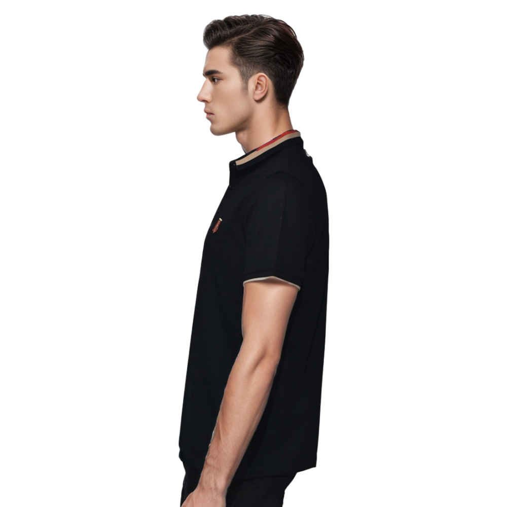 Burberry TB Embroidered Black Premium Luxury T-shirt-thumb-2
