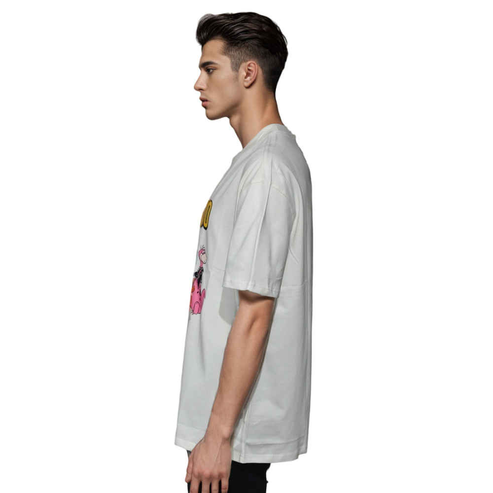 Moschino Couture Flintstone Print White T-shirt-2